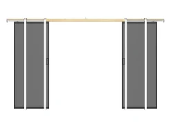 Porta de correr dupla com tabique, vidro fumado fosco, 2 x A205 x C63 cm - LINCI II