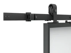 Porta de correr dupla com calha, vidro fumado fosco, 2 x A205 x C63 cm - LINCI II