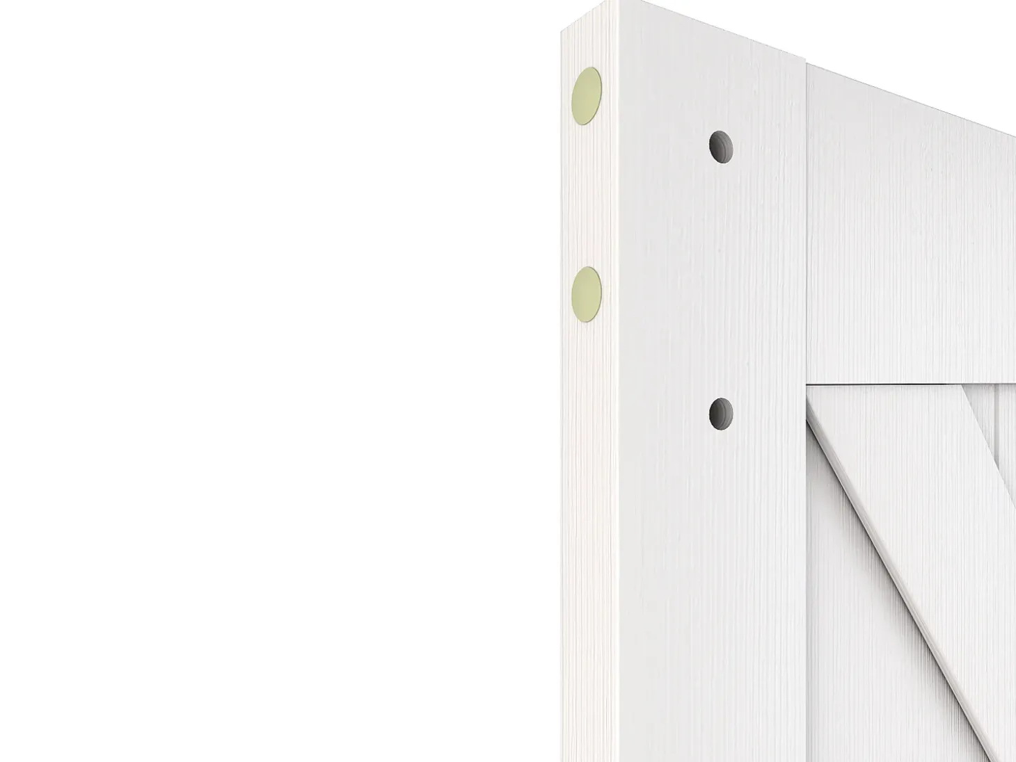 Porta de correr dupla com sistema de tabique em madeira e MDF branco 80 cm - NEFARA