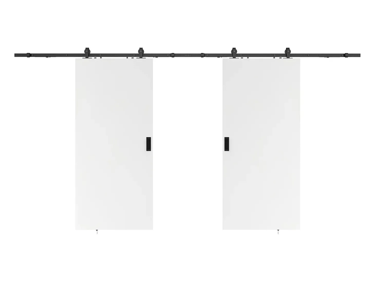Porta de correr dupla de sobrepor - 2 x A205 x L83 cm MDF + PVC branco - VARIN II
