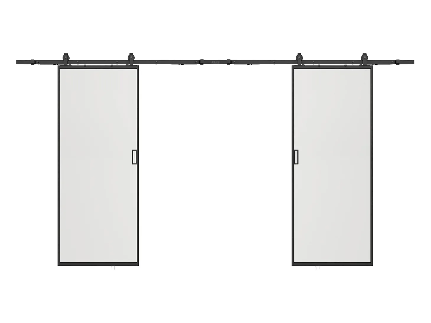 Porta de correr dupla em aplique, vidro temperado fosco 2 x A205 x C63 cm - LINCI II