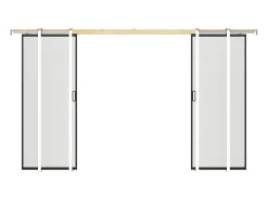 Porta de correr dupla sistema de tabique vidro fosco 2 x A205 x C63 cm - LINCI II