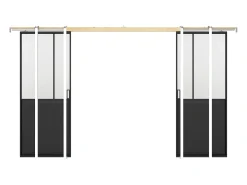 Porta de correr dupla sistema de tabique vidro fosco 2xA205xC63 cm ARTISTO II