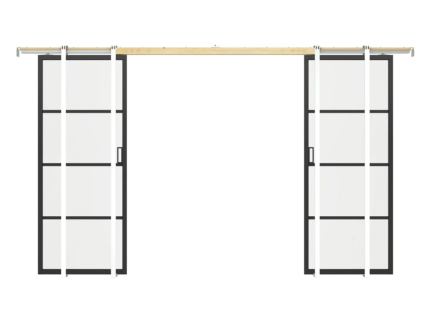 Porta de correr dupla tabique vidro temperado transparente, alumínio A205xC93 cm SINCA II
