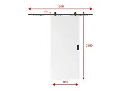 Porta de correr em aplique A205 x C93 cm MDF + PVC branco - VARIN II