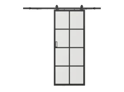 Porta de correr em aplique alumínio e vidro fosco A205 x C73 cm - WILDEN II