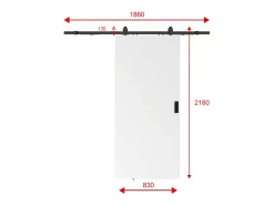 Porta de correr em aplique A205 x C83 cm MDF + PVC branco - VARIN II
