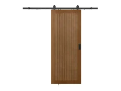 Porta de correr em aplique, MDF e madeira natural escura A205xC83 cm - SANDORA