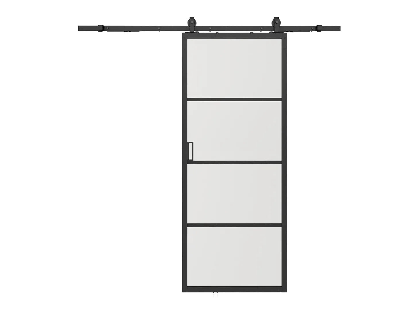 Porta de correr em aplique, alumínio e vidro temperado fosco A205xC93 cm - SINCA II