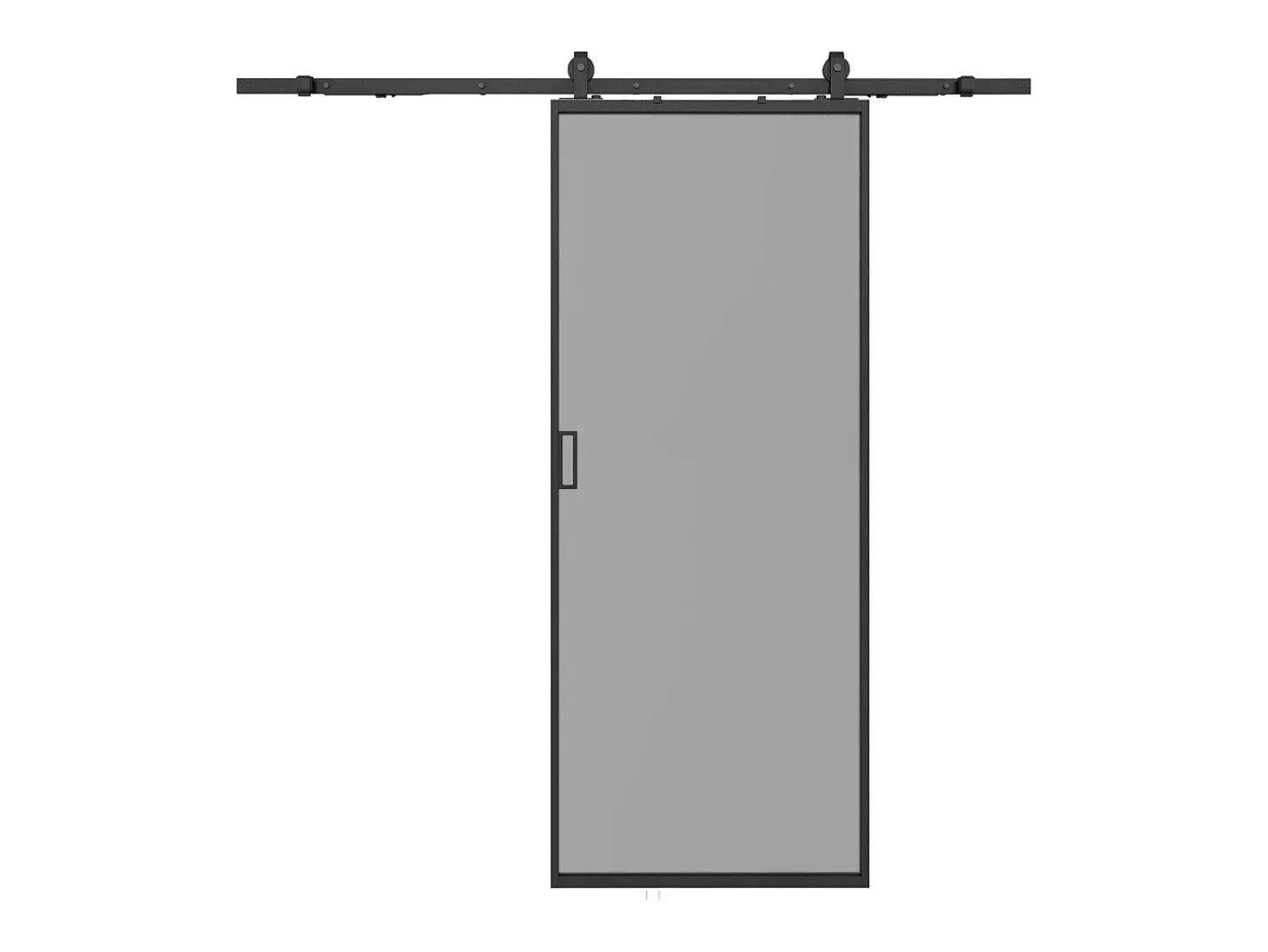 Porta de correr em aplique, alumínio e vidro fumado A205 x C63 cm - LINCI II