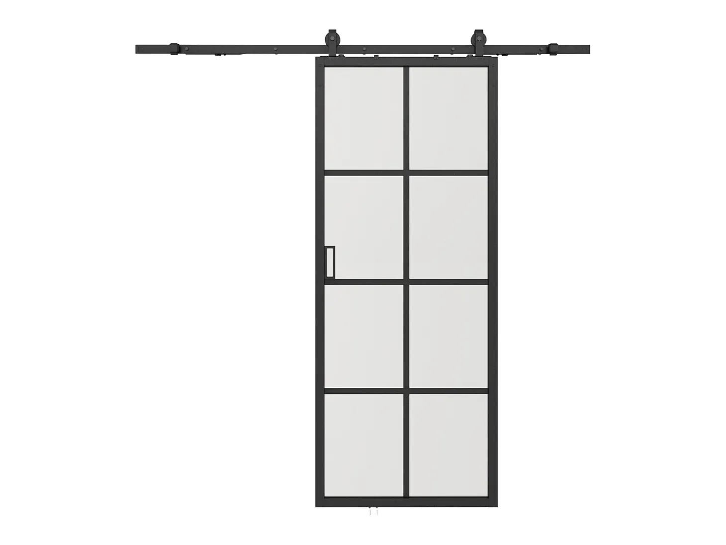 Porta de correr em aplique, alumínio e vidro fosco A205xC83 cm - WILDEN II