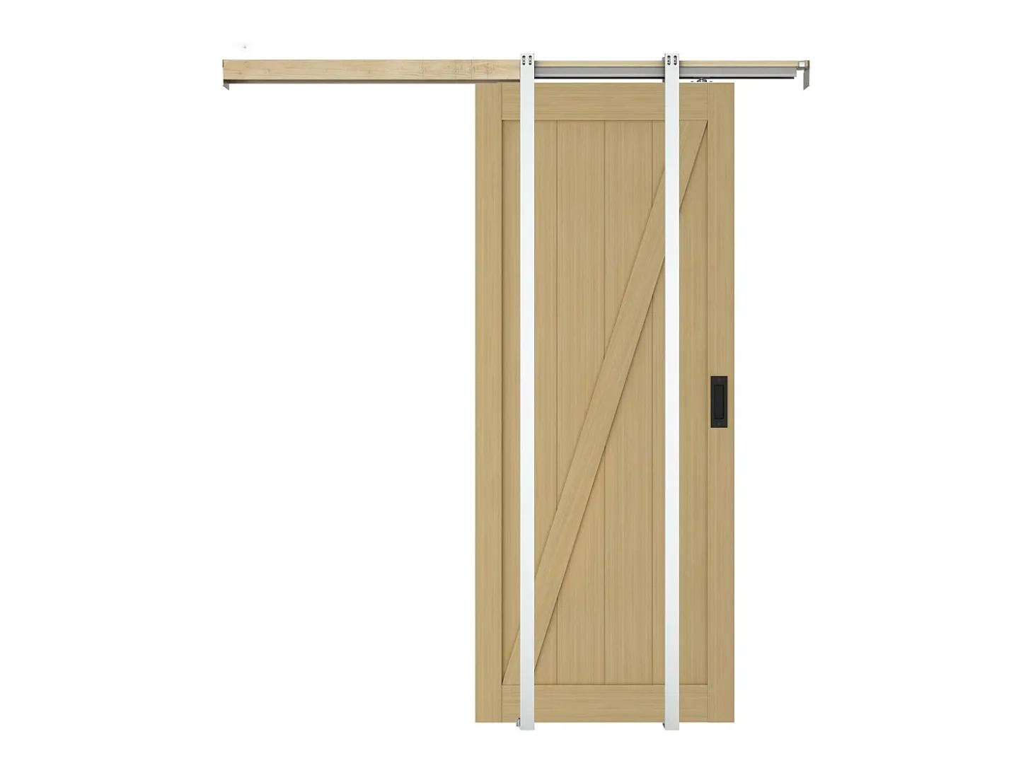 Porta de correr em tabique em madeira e MDF natural claro A205xC63 cm BALERMA