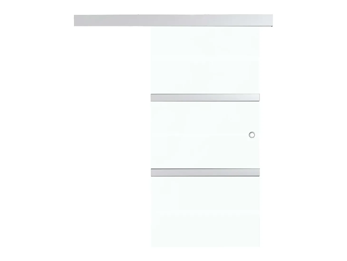 Porta de correr em vidro ESG e alumínio 76x205 cm com batentes suaves