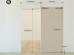 Porta de correr invisível em alumínio e vidro temperado fosco 93 x 210 cm - TORIPA