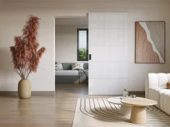 Porta de correr invisível em madeira e MDF 93 x 210 cm branco - SOMIRI
