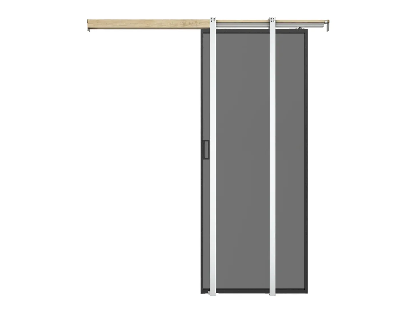 Porta de correr sistema de tabique, vidro temperado fumado A205 x C73 cm - LINCI II