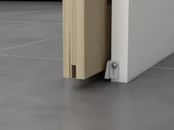 Porta de correr sistema encaixe no vão da parede 3 janelas, L73 cm, vidro fosco, ACOSTA II