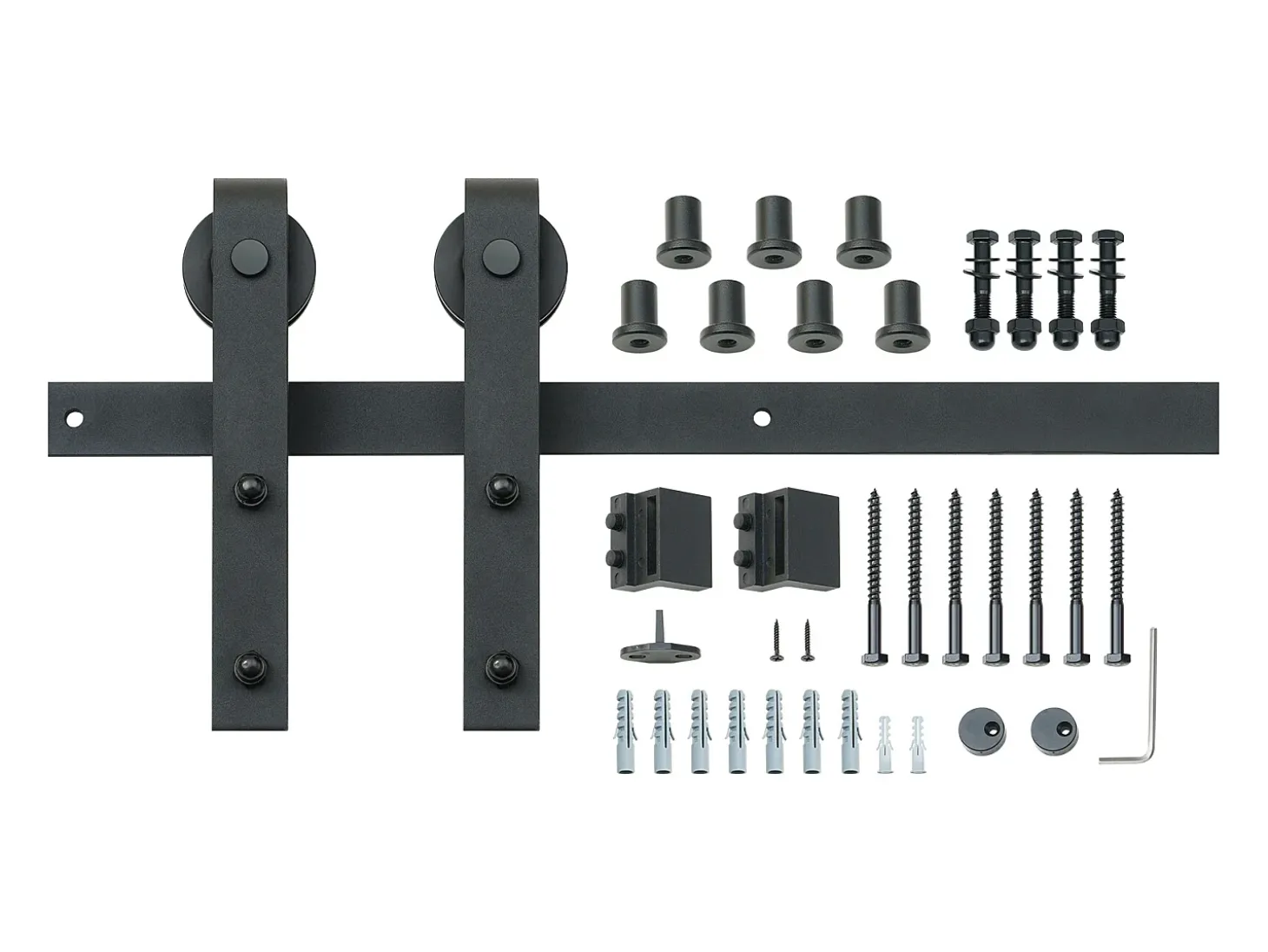 Porta de Correr SucceBuy Kit de Ferragens para Porta de Correr de Celeiro de 8 Pés, Calha para Armário, Cabide em J
