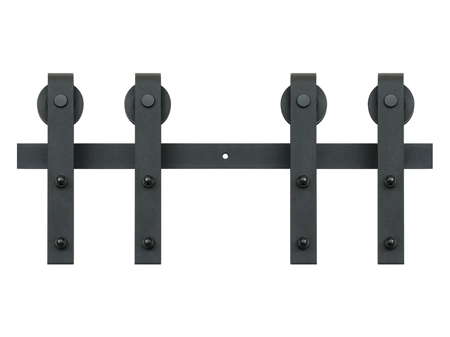 Porta de Correr SucceBuy Kit de Ferragens para Porta de Celeiro Deslizante de 2,5 M, Calha Dupla para Porta e Suporte em J