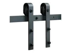 Porta de Correr SucceBuy Kit de Ferragens para Porta de Celeiro Deslizante de 2,5 M, Calha Dupla para Porta e Suporte em J