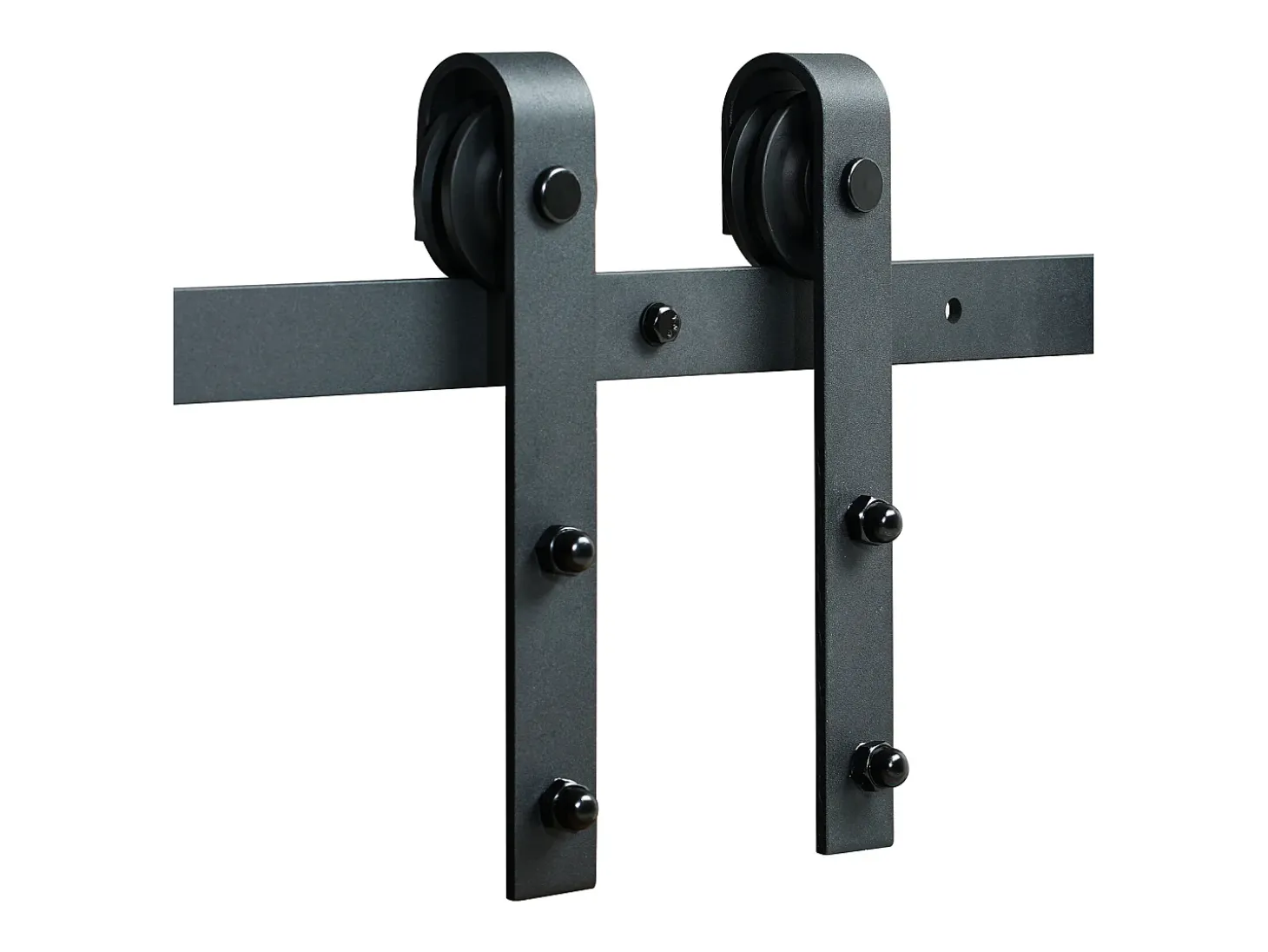 Porta de Correr SucceBuy Kit de Ferragens para Porta de Celeiro Deslizante de 2,5 M, Calha Dupla para Porta e Suporte em J