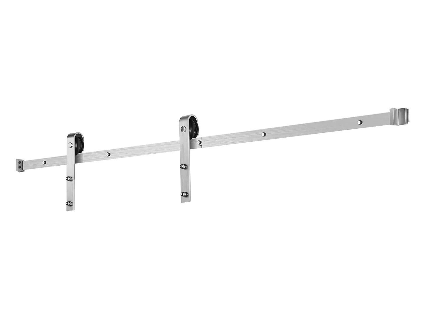 Porta de Correr SucceBuy Kit de Ferragens para Porta de Correr Simples de 2 m, Acabamento Prateado