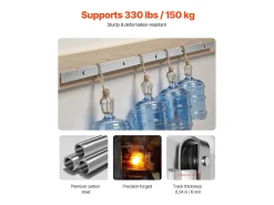 Porta de Correr SucceBuy Kit de Ferragens para Porta de Celeiro Deslizante Simples de 1,5 m, Acabamento Prateado