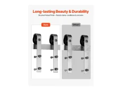 Porta de Correr SucceBuy Kit de Ferragens para Porta de Celeiro Deslizante Simples de 1,5 m, Acabamento Prateado