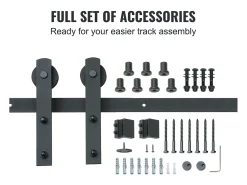 Porta de Correr SucceBuy Kit de Ferragens para Porta de Correr de Celeiro de 2,5 M, Calha para Armário para Porta Única