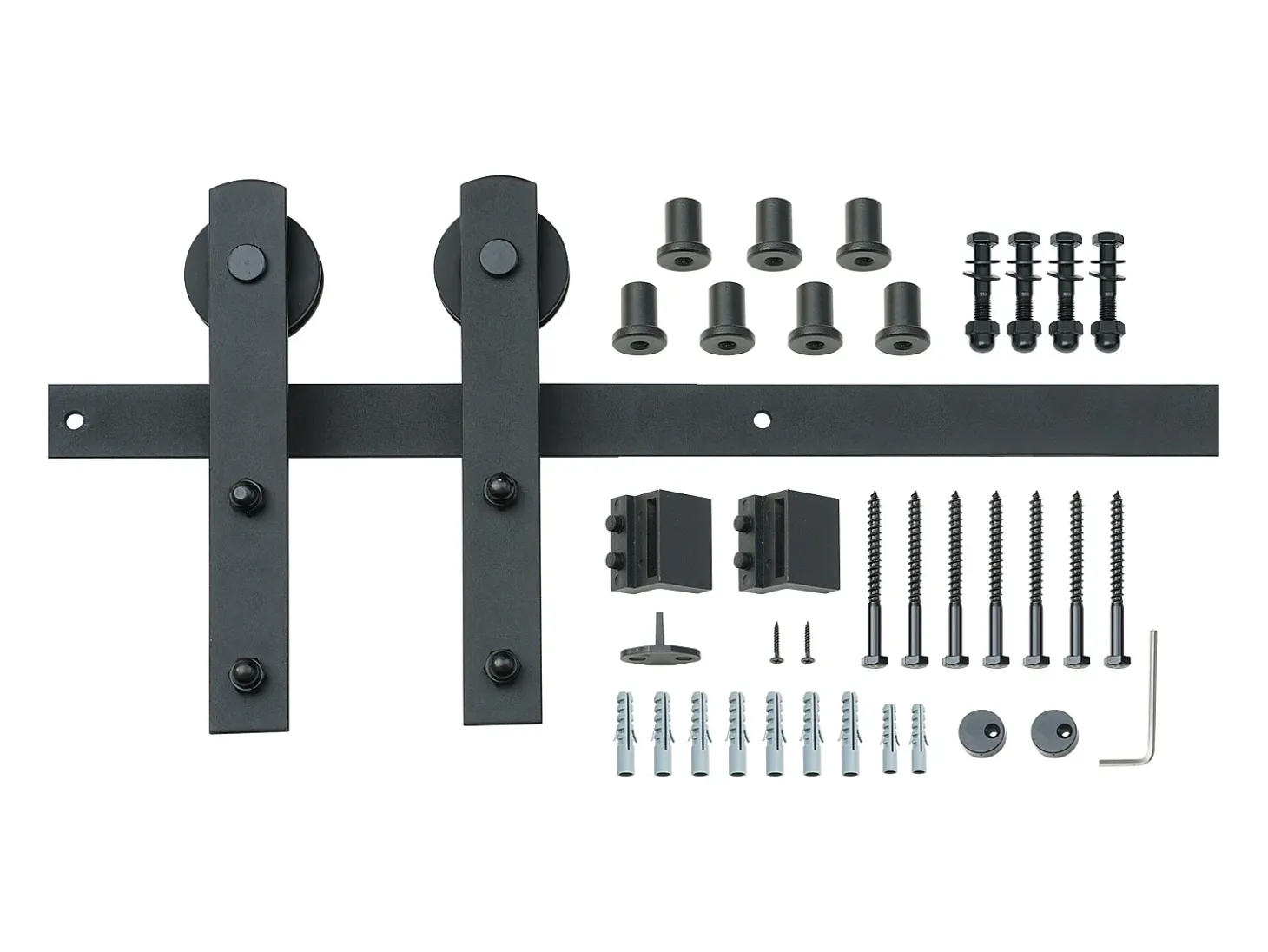 Porta de Correr SucceBuy Kit de Ferragens para Porta de Correr de Celeiro de 2,5 M, Calha para Armário para Porta Única