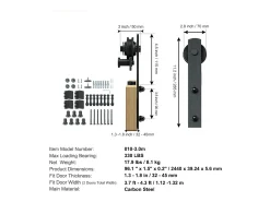 Porta de Correr SucceBuy Kit de Ferragens para Porta de Correr de Celeiro de 2,5 m | Calha de Armário para Portas Duplas | Cabides I