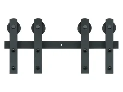 Porta de Correr SucceBuy Kit de Ferragens para Porta de Correr de Celeiro de 2,5 m | Calha de Armário para Portas Duplas | Cabides I