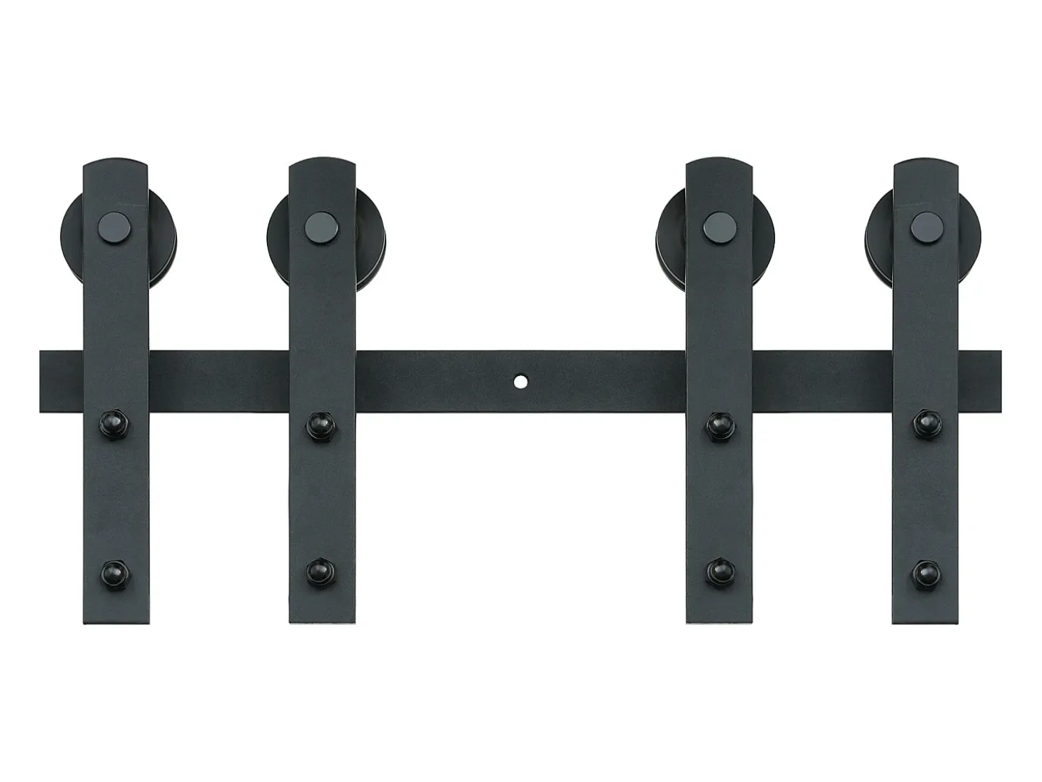 Porta de Correr SucceBuy Kit de Ferragens para Porta de Correr de Celeiro de 2,5 m | Calha de Armário para Portas Duplas | Cabides I