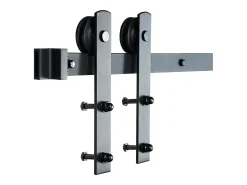 Porta de Correr SucceBuy Kit de Ferragens para Porta de Correr de Celeiro de 2,5 m | Calha de Armário para Portas Duplas | Cabides I