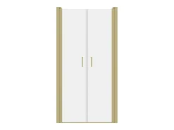 Porta de duche batente dourada, 80 x 195 x 1,92 cm, vidro e metal, SARASOTA