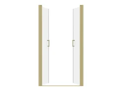 Porta de duche batente dourada, 80 x 195 x 1,92 cm, vidro e metal, SARASOTA
