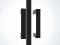 Porta de duche de batente preto mate 80 x 195 x 1,92 cm, vidro e metal - SARASOTA