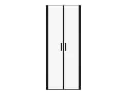 Porta de duche de batente preto mate 70 x 195 x 1,92 cm, vidro e metal - SARASOTA