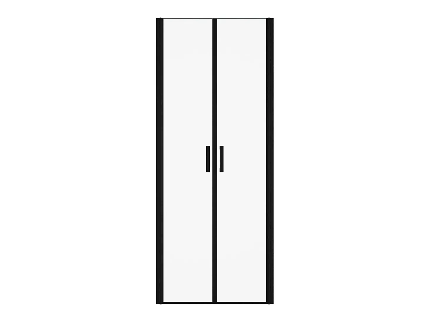 Porta de duche de batente preto mate 70 x 195 x 1,92 cm, vidro e metal - SARASOTA