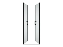 Porta de duche de batente preto mate 70 x 195 x 1,92 cm, vidro e metal - SARASOTA