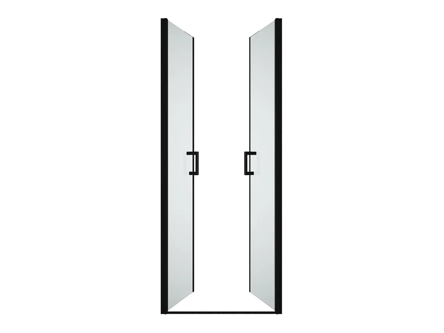 Porta de duche de batente preto mate 70 x 195 x 1,92 cm, vidro e metal - SARASOTA