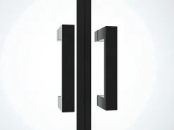 Porta de duche de batente preto mate 70 x 195 x 1,92 cm, vidro e metal - SARASOTA
