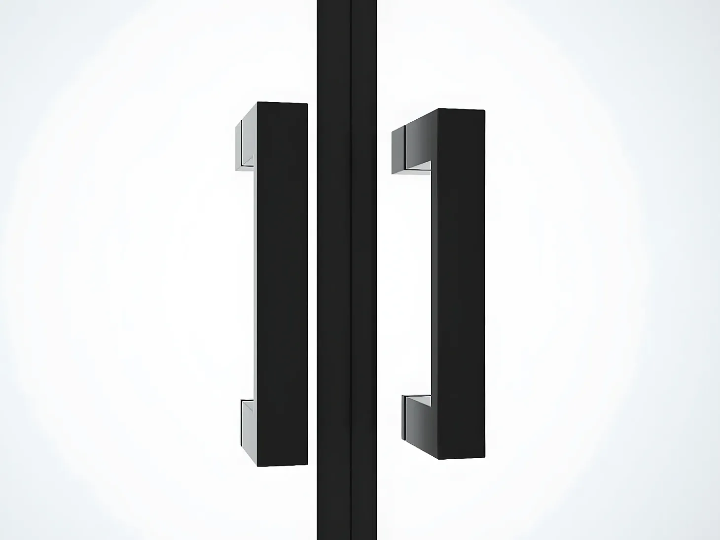 Porta de duche de batente preto mate 70 x 195 x 1,92 cm, vidro e metal - SARASOTA