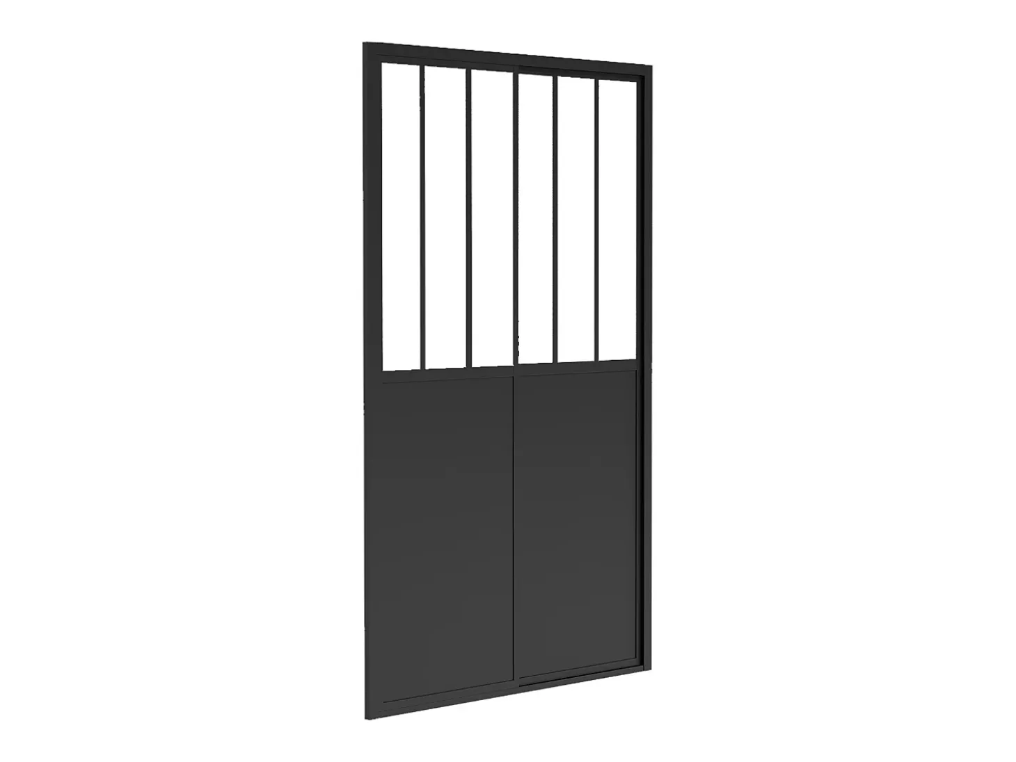 Porta de duche de correr preto estilo atelier, painel de duche, 120 x 195 cm, URBANIK