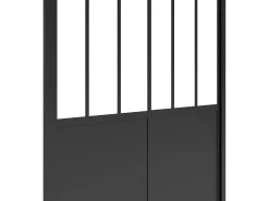 Porta de duche de correr preto estilo atelier, painel de duche, 120 x 195 cm, URBANIK
