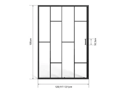 Porta de duche deslizante em metal preto - Anti-calcário - 120 x 195 cm - SONIKRA