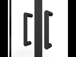 Porta de duche deslizante dupla em metal preto - Anti-calcário - 140 x 195 cm - BAVIODA