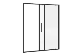 Porta de duche deslizante preto mate estilo industrial - 160 x 195 cm - TORONI