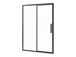 Porta de duche dobradiça em preto mate estilo industrial - 140 x 195 cm - TORONI