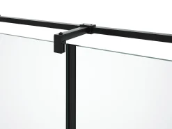 Porta de duche giratória com painel fixo preto mate, 80 x 100 x 190 cm, PRINCETON